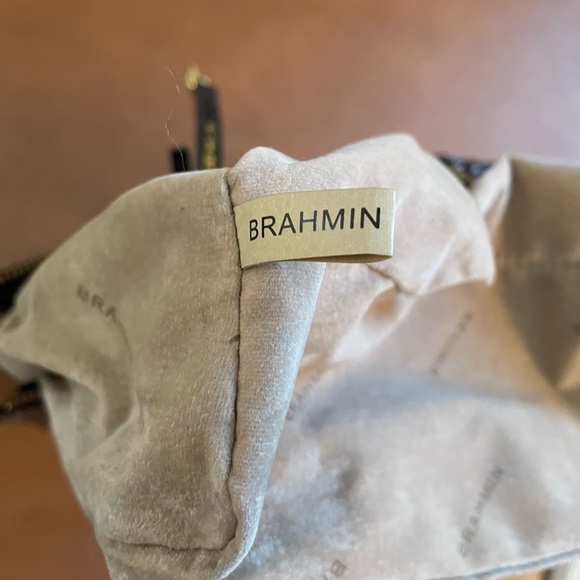 Brahmin EUC zipper top tote bag alligator texture in rich browns and black - Picture 11 of 14